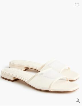 J. Crew Factory Mesh Slide Sandals - Dusty Ivory